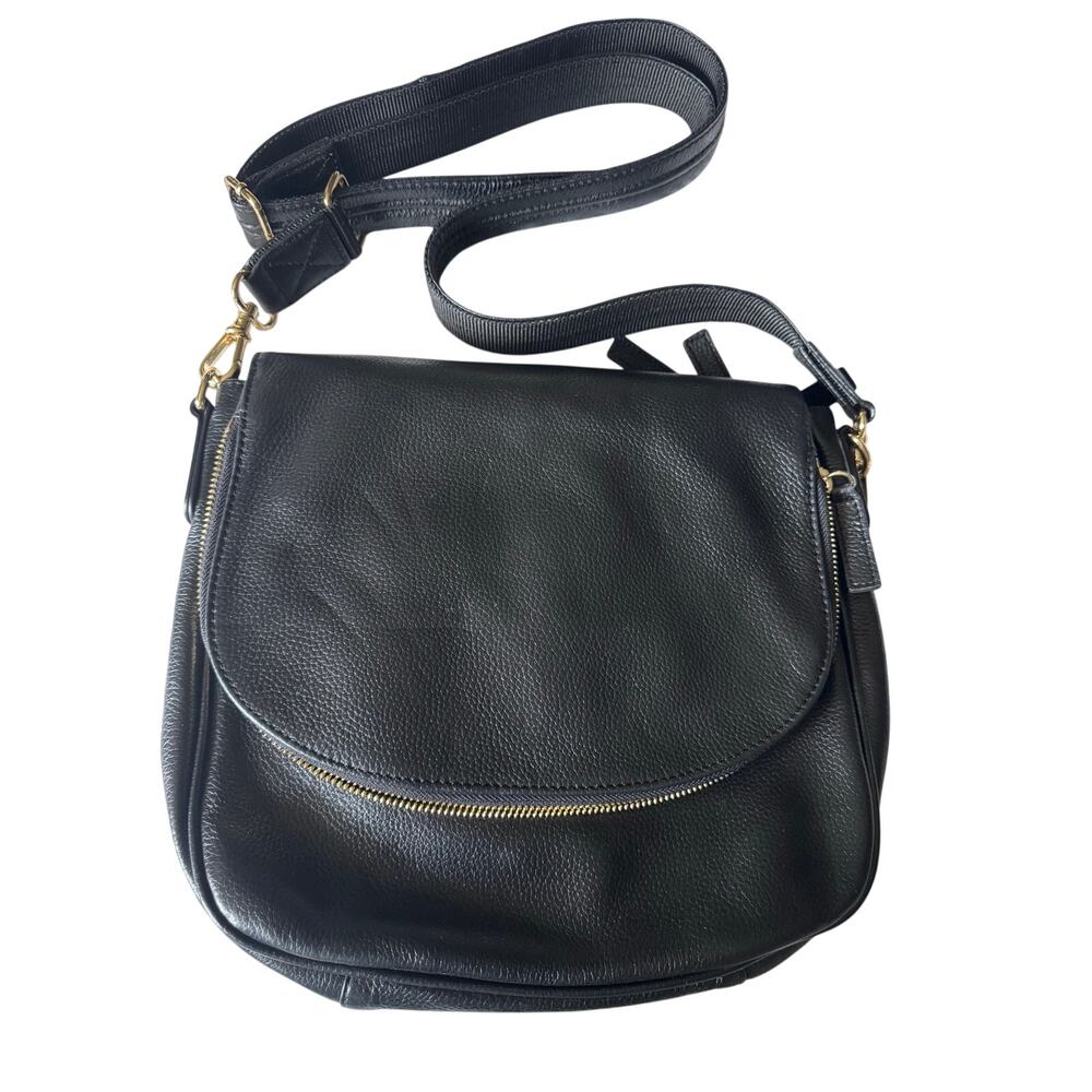 Gun Tote'n Mamas Black Leather Flap Saddle Bag Purse Crossbody Conceal Carry All